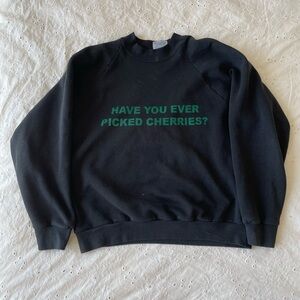 Cherry pick black crewneck